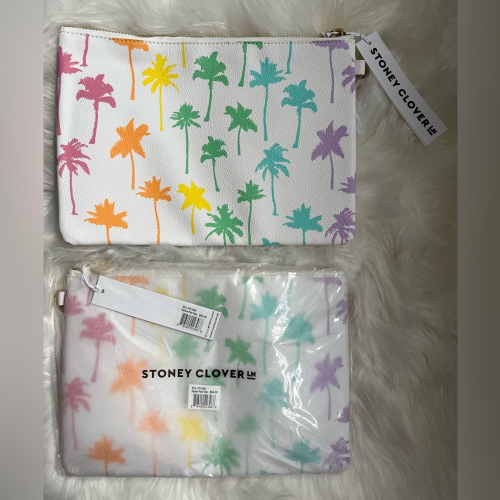 Stoney Clover Lane Palm Tree Flat Pouch - NWT